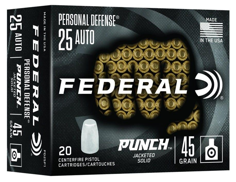 Federal Personal Defense Punch Adds .25 AUTO in 45-Grain