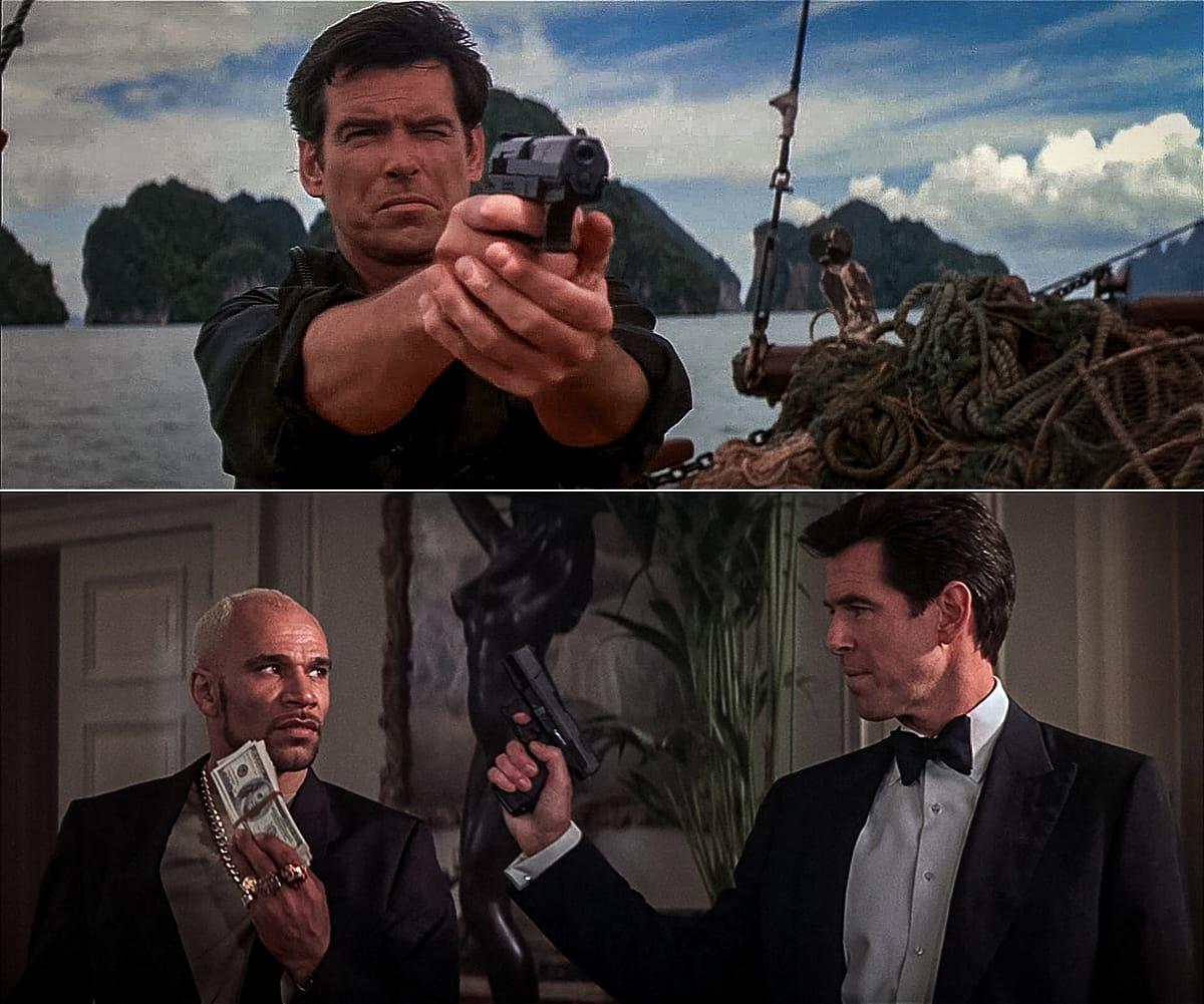 Pierce Brosnan as James Bond with the Walther P99 pistol