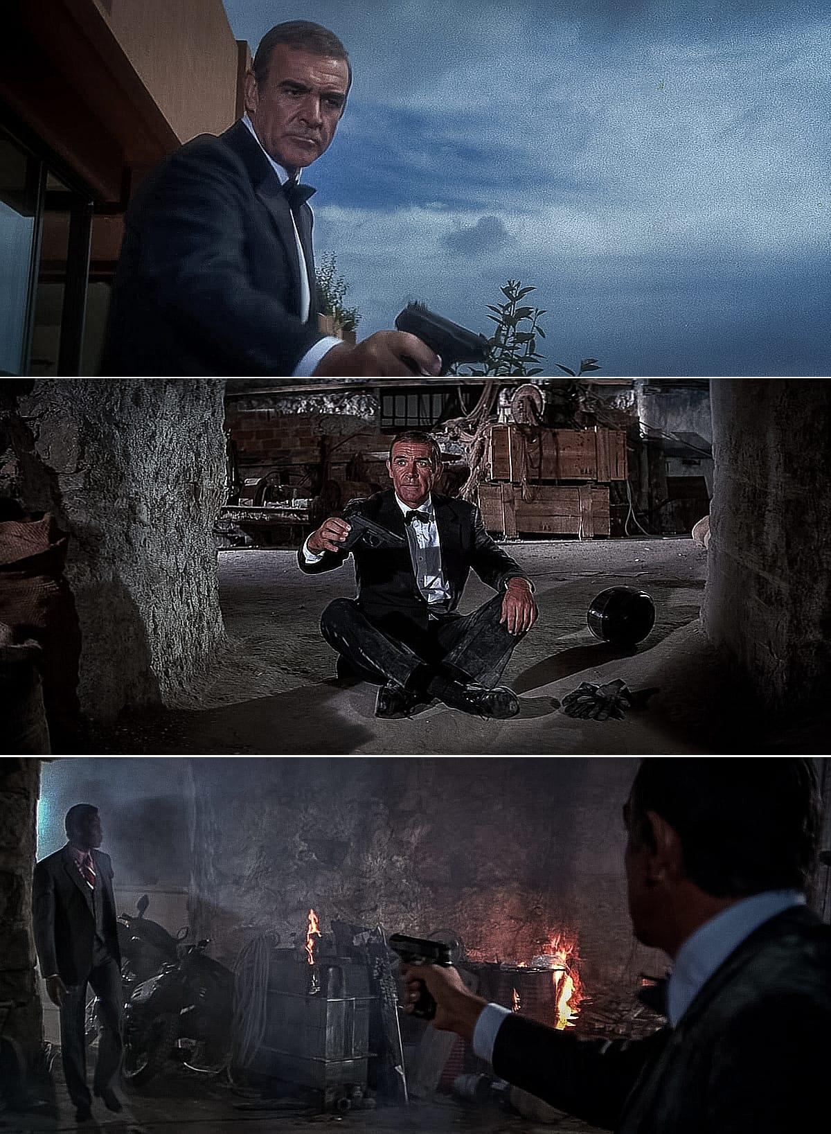 Sean Connery in Never Say Never Again as James Bond with the Walther P5